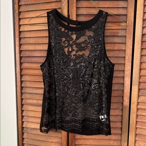 Elegant Black Lace Sleeveless Top